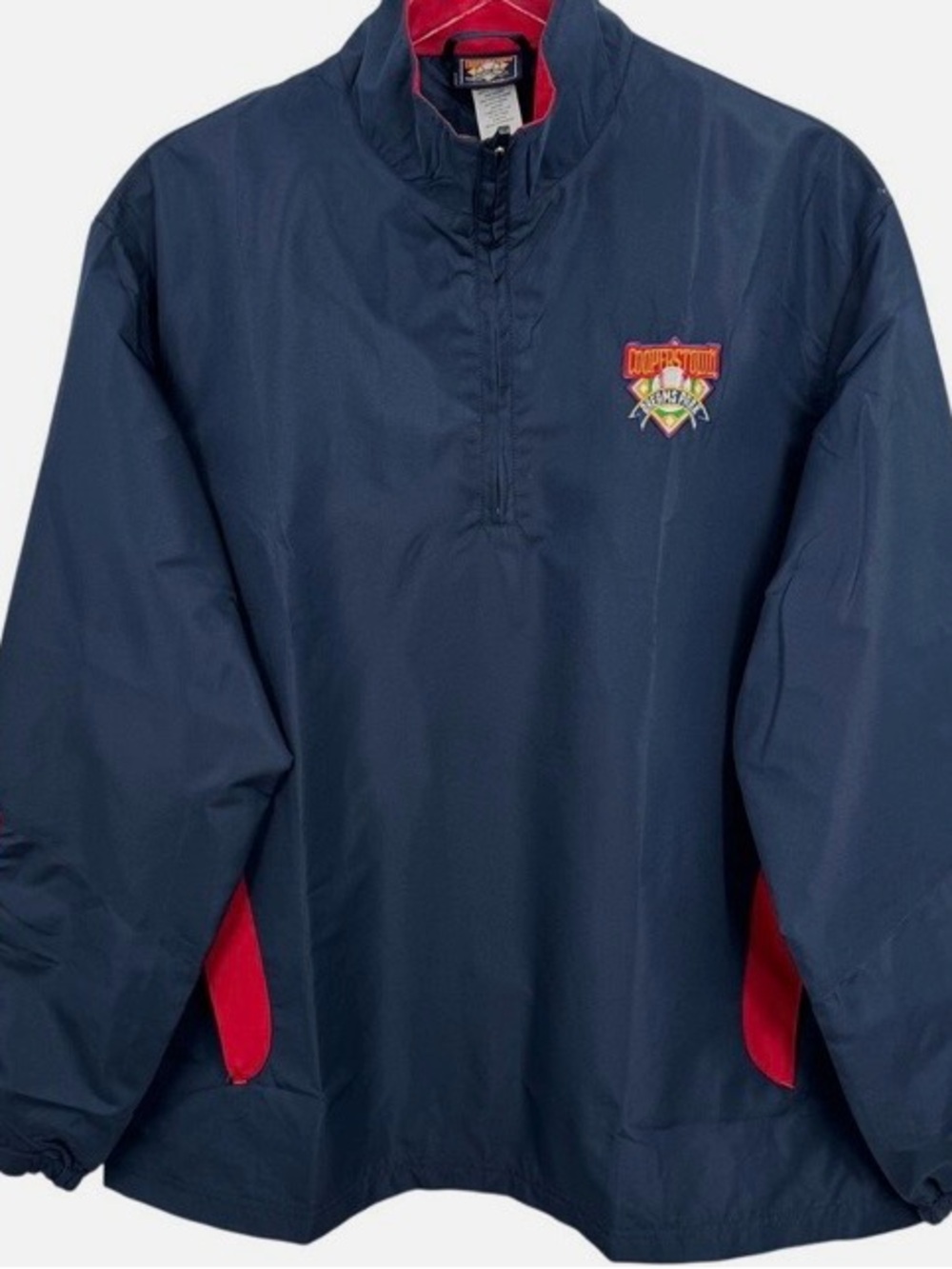 Unknown Brand Navy Pullover Windbreaker with Red Accents